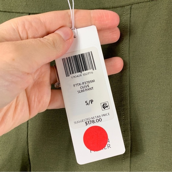 NWT Eileen Fisher Olive Green Washable Stretch Crepe Pants Small S - Picture 5 of 11